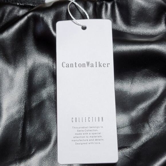 Canton Walker Faux Leather Black Mini Skirt - Size XS NWT - Picture 5 of 5